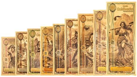 Idaho Alpha Goldback Set 2026 1/4, 1/2,1,2,5,10,25,50,100 24k Gold Backs Notes