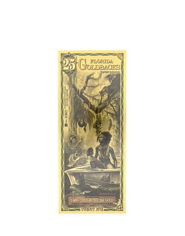 Florida 25 Goldbacks .999 Fine Gold Polymer Note