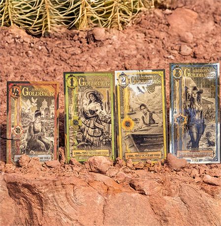 Arizona Goldbacks Short Set (1/2, 1, 2 & 5 Goldbacks) 8.5 Total GBs