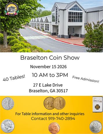 Braselton Coin Show | Nov 15th