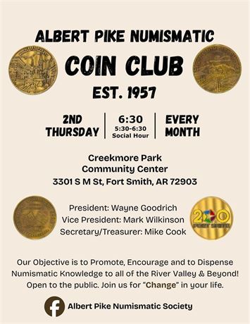Albert Pike Numismatic Society Coin Club (Oct 8th Meeting)
