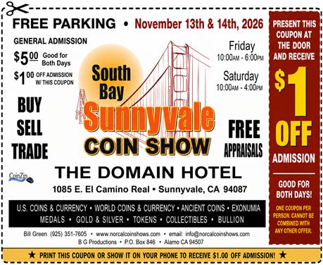South Bay/Sunnyvale Coin Show