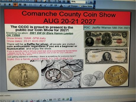 Comanche County 5th Annual Coin Show
