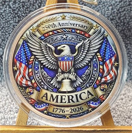 America 250 - 5 AVDP oz, .999 Copper Round.