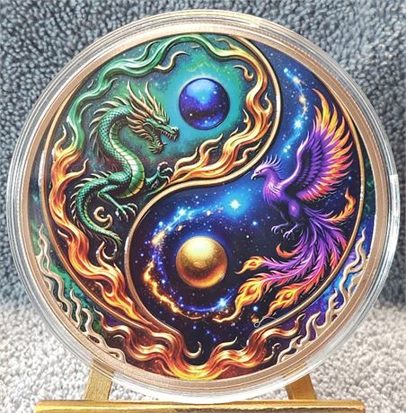 Dragon and Phoenix - 10 AVDP oz, .999 Copper Round
