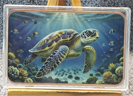Sea Turtle - 5 AVDP oz, .999 Copper Bar