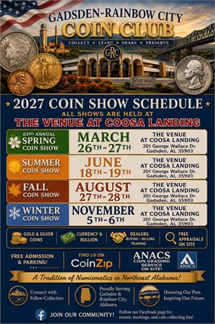 Gadsden-Rainbow City Coin Club Summer Coin Show