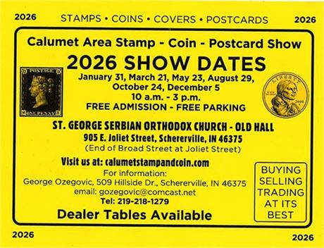 Calumet Area Stamp-Coin-Postcard Show