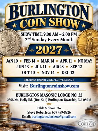 Burlington Coin Show (2nd Sunday)