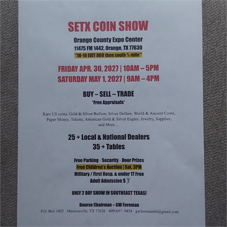 SETX COIN SHOW