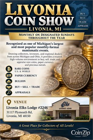 Livonia Coin Show | Livonia MI | Sep 27